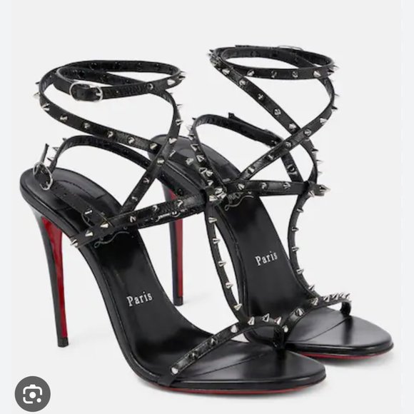 Christian Louboutin Shoes - Christian Louboutin Bombina Leather Spike Strappy Red Sole Sandals